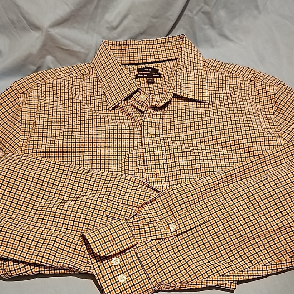 Men's Orange Checkered Shirt
